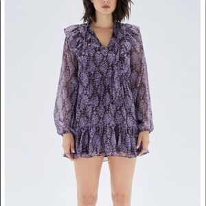 MINKPINK ADALANE TIE FRILL MINI DRESS